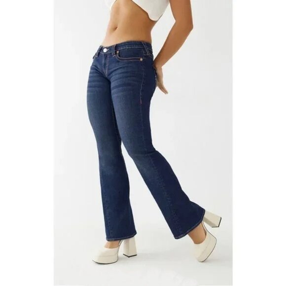 True Religion Joey Big T Stitch Flare Jeans 28" - Picture 4 of 5